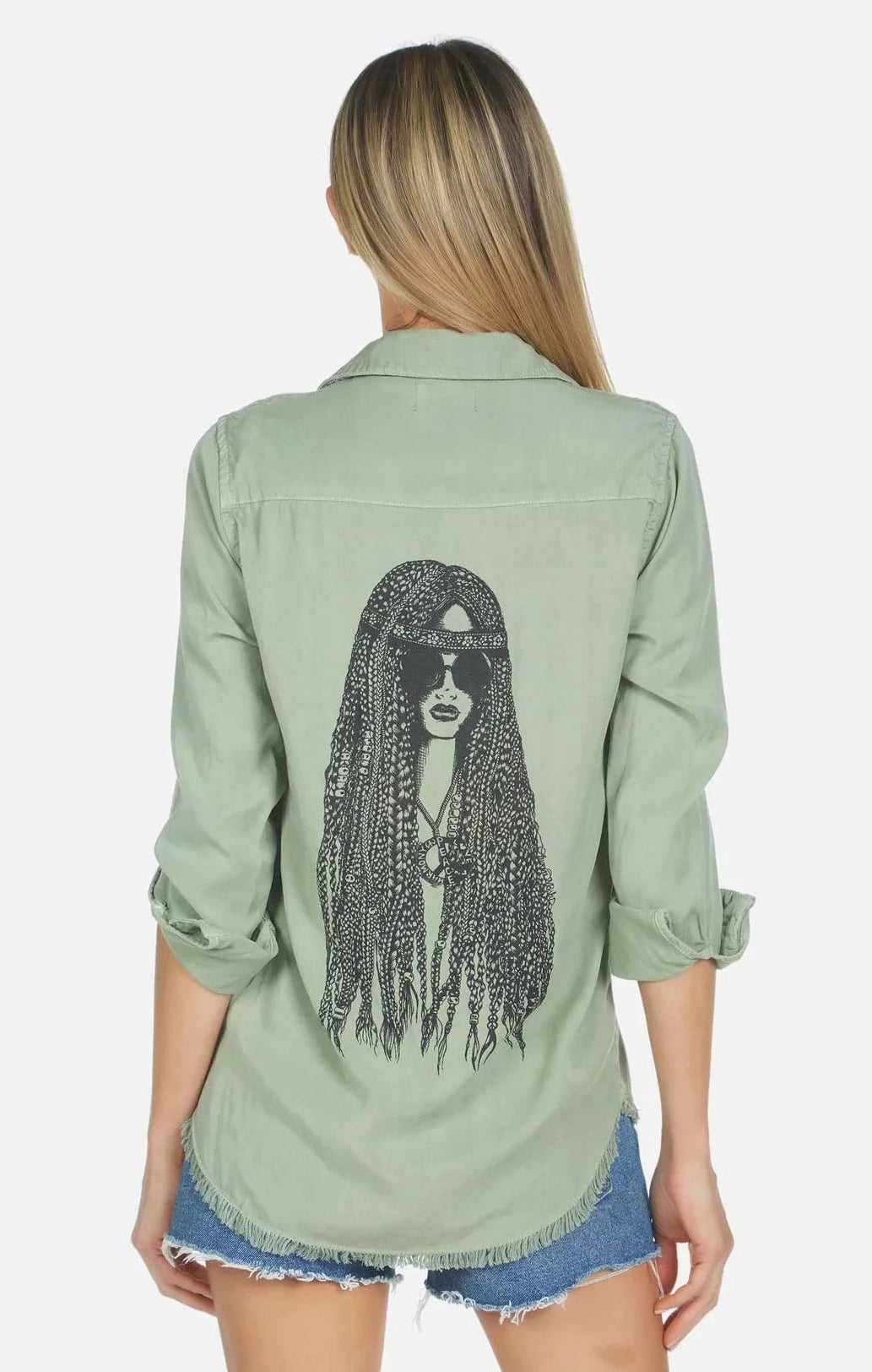 Shop Lauren Moshi Lauren Moshi Sloane Sloane Hippie Girl Denim Shirt Denim Shirt for women – premium loungewear and festival fashion at Spoiled Brat