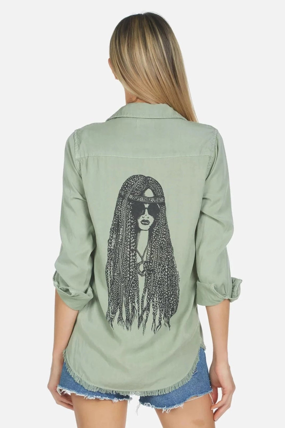 Shop Lauren Moshi Lauren Moshi Sloane Sloane Hippie Girl Denim Shirt Denim Shirt for women – premium loungewear and festival fashion at Spoiled Brat