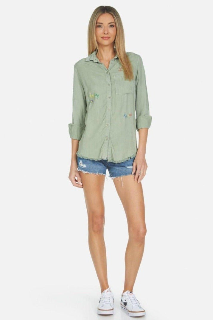 Shop Lauren Moshi Lauren Moshi Sloane Sloane Hippie Girl Denim Shirt Denim Shirt for women – premium loungewear and festival fashion at Spoiled Brat