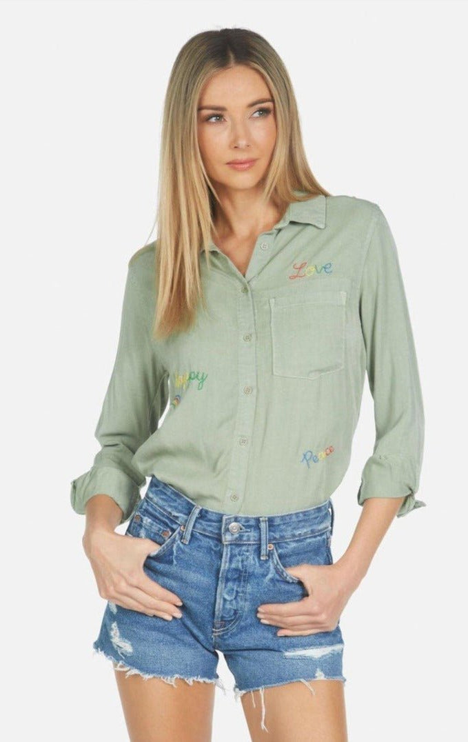 Shop Lauren Moshi Lauren Moshi Sloane Sloane Hippie Girl Denim Shirt Denim Shirt for women – premium loungewear and festival fashion at Spoiled Brat