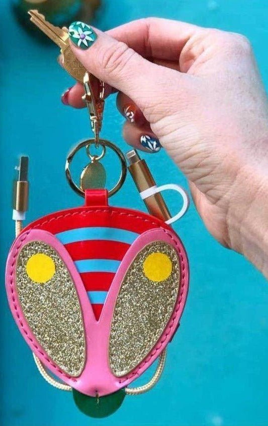 Shop Packed Party Packed Party Buzz Buzz Charging Cord Keyring Portable Charger for women – premium loungewear and festival fashion at Spoiled Brat