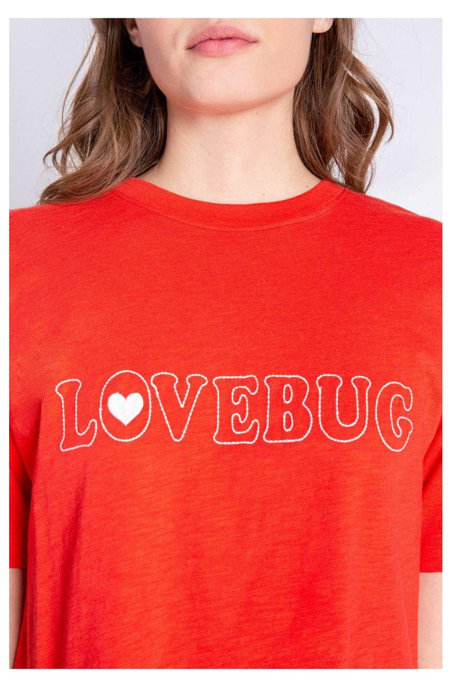 Shop PJ Salvage PJ Salvage Lovebug Red Cotton T-Shirt Pyjamas for women – premium loungewear and festival fashion at Spoiled Brat