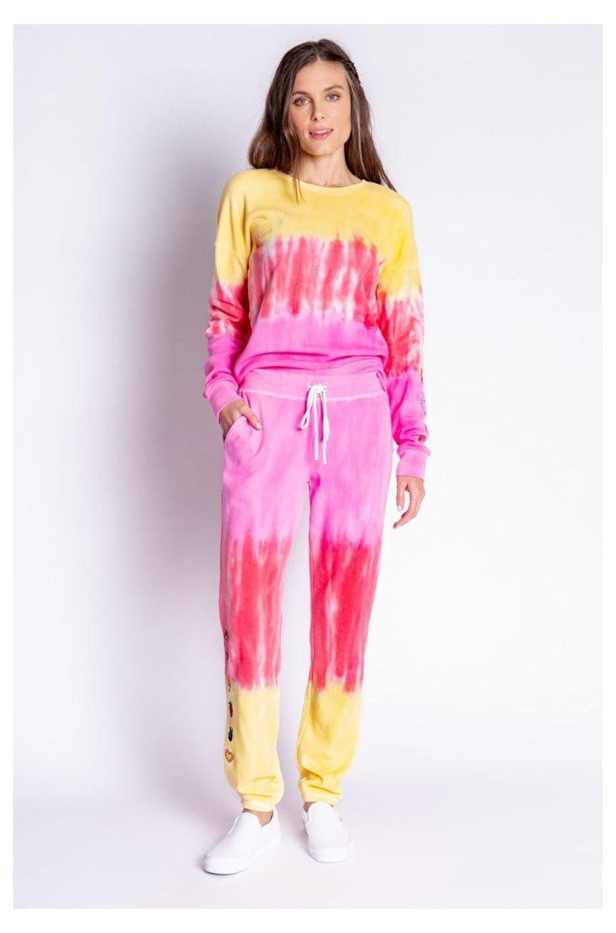 Shop PJ Salvage PJ Salvage One Love Ombre Tie Dye Crew Neck Long Sleeve Sweater Sweater for women – premium loungewear and festival fashion at Spoiled Brat