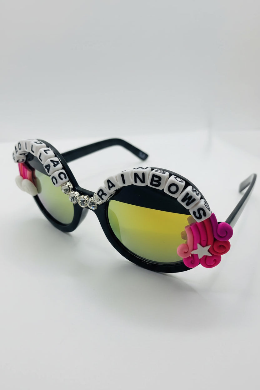 Shop Rad and Refined Rad & Refined Cadillac & Rainbows Statement Sunglasses Sunglasses for women – premium loungewear and festival fashion at Spoiled Brat