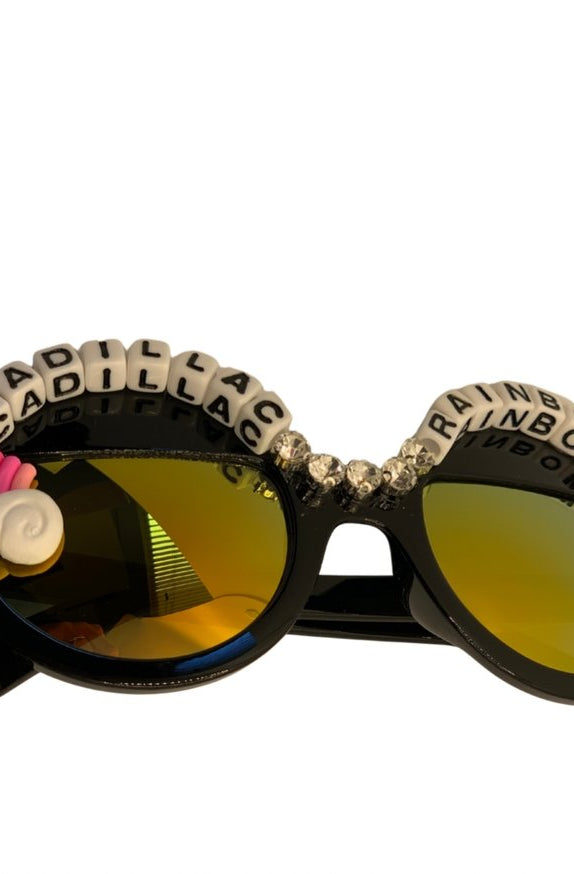 Shop Rad and Refined Rad & Refined Cadillac & Rainbows Statement Sunglasses Sunglasses for women – premium loungewear and festival fashion at Spoiled Brat