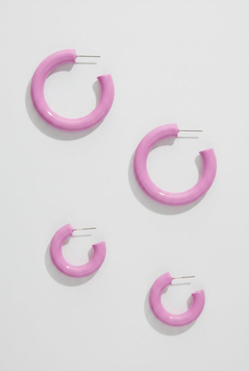 Shop 8 Other Reasons Sofia Richie x 8 Other Reasons Pink Hoop Earrings Earrings for women – premium loungewear and festival fashion at Spoiled Brat