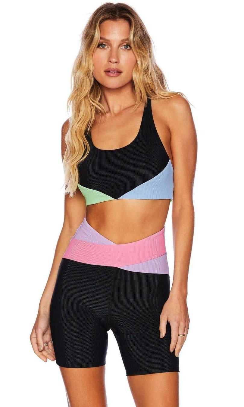 Beach Riot Nora Pretty Pastels Sports Crop Top as seen on Sarah Jayne Dunn Crop Top by Beach Riot as seen on celebrities