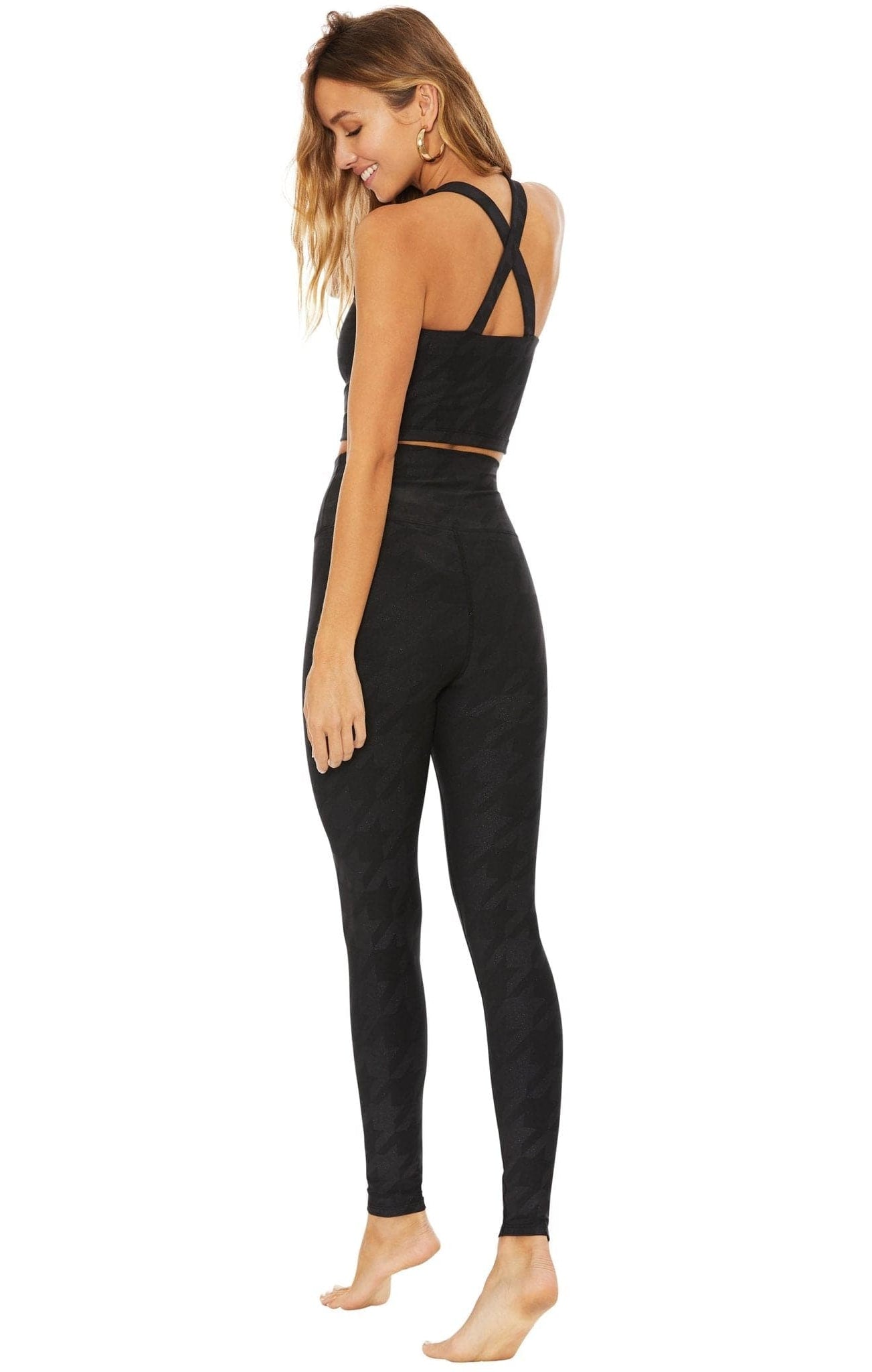 Beach Riot Piper Gunmetal Houndstooth Leggings Leggings by Beach Riot as seen on celebrities