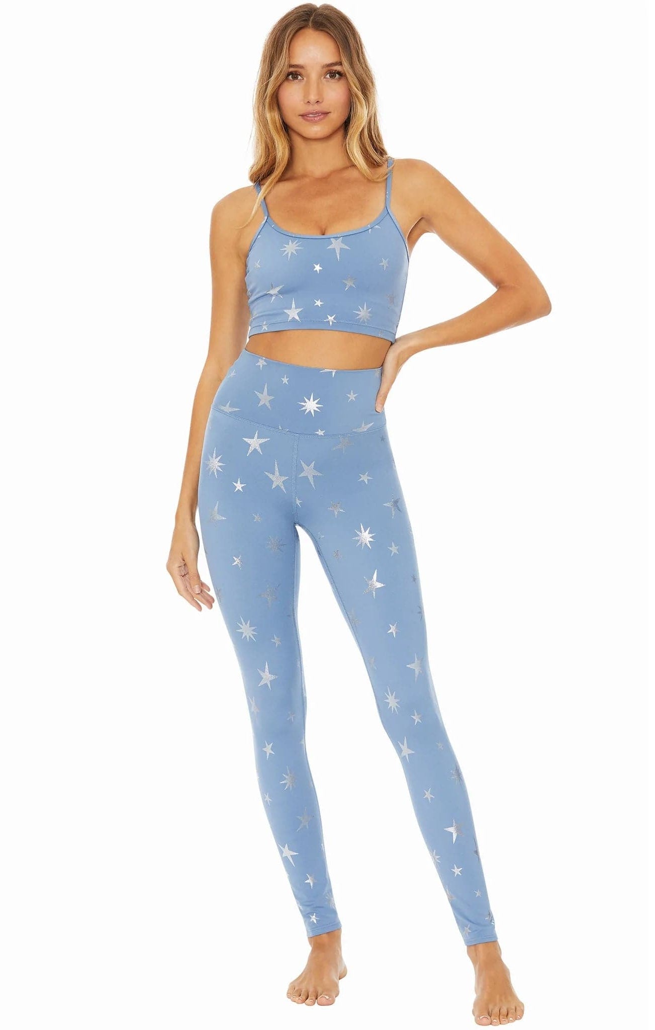 Shop Beach Riot Beach Riot Piper Winter Star Sport Leggings as seen on Malin Andersson Leggings for women – premium loungewear and festival fashion at Spoiled Brat