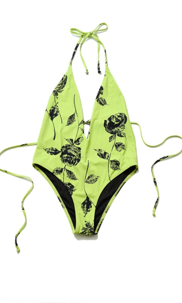Bitching & Junkfood CHER One-Piece Swimsuit Neon Rose Swimsuit by Bitching & Junkfood as seen on celebrities