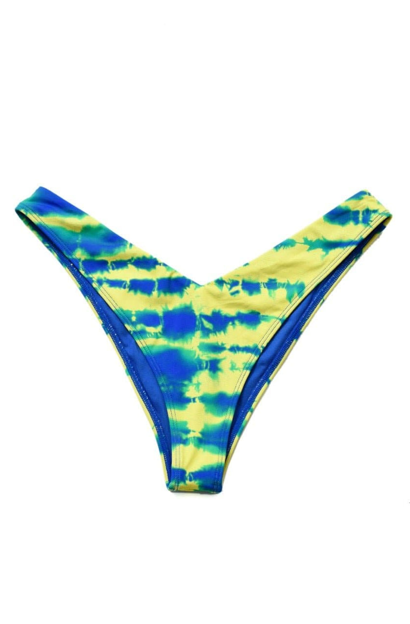 Bitching & Junkfood ZENDAYA Bikini Bottom Blue & Yellow Tie Dye Bikini Bottoms by Bitching & Junkfood as seen on celebrities