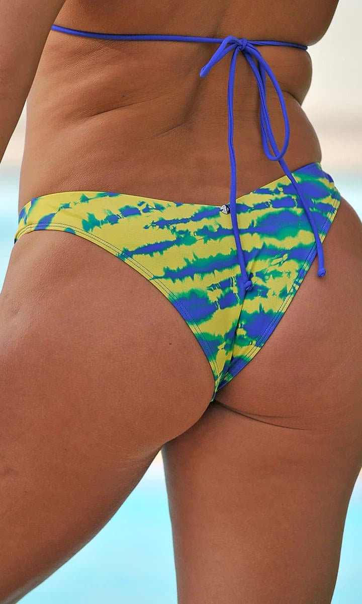 Bitching & Junkfood ZENDAYA Bikini Bottom Blue & Yellow Tie Dye Bikini Bottoms by Bitching & Junkfood as seen on celebrities