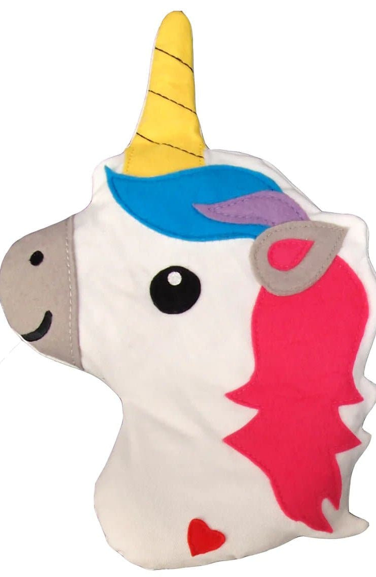 Bitten Design Huggable Unicorn Head Hot Water Bottle by Bitten as seen on celebrities