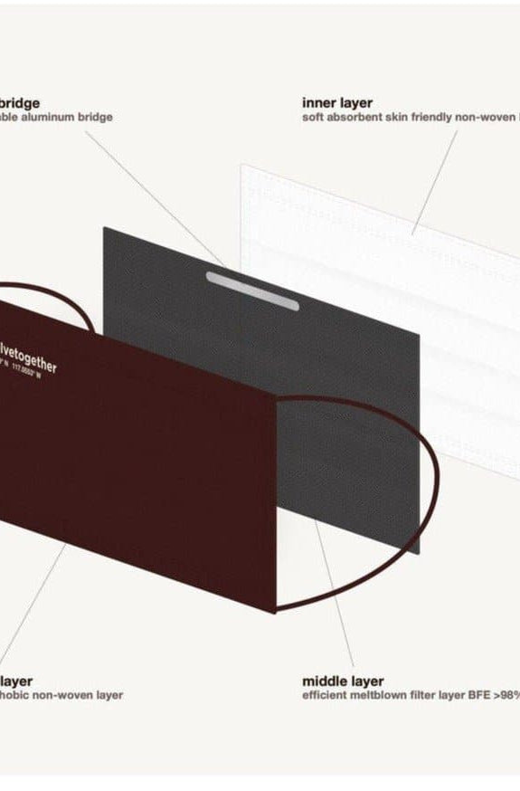 Evolve Together 7 Day Alberta Burgundy Face Masks Face Mask by Evolve Together as seen on celebrities