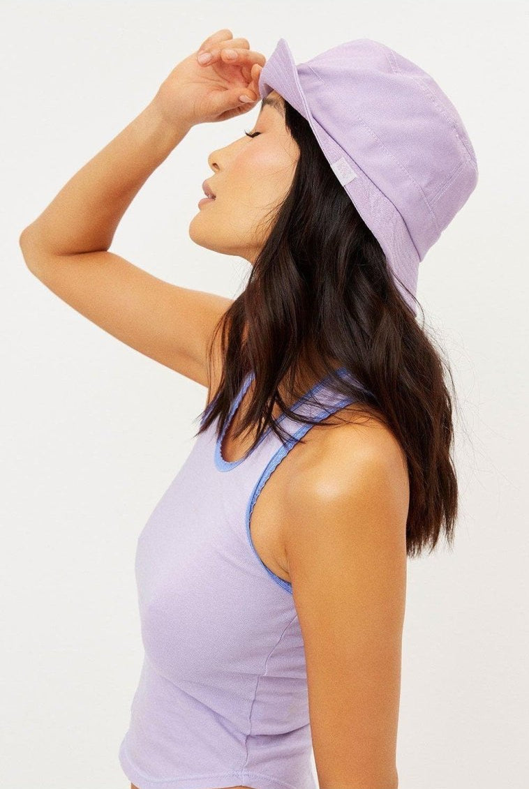 Shop Frankies Bikinis Frankies Bikinis Lilac JAX Bucket Hat Hat for women – premium loungewear and festival fashion at Spoiled Brat