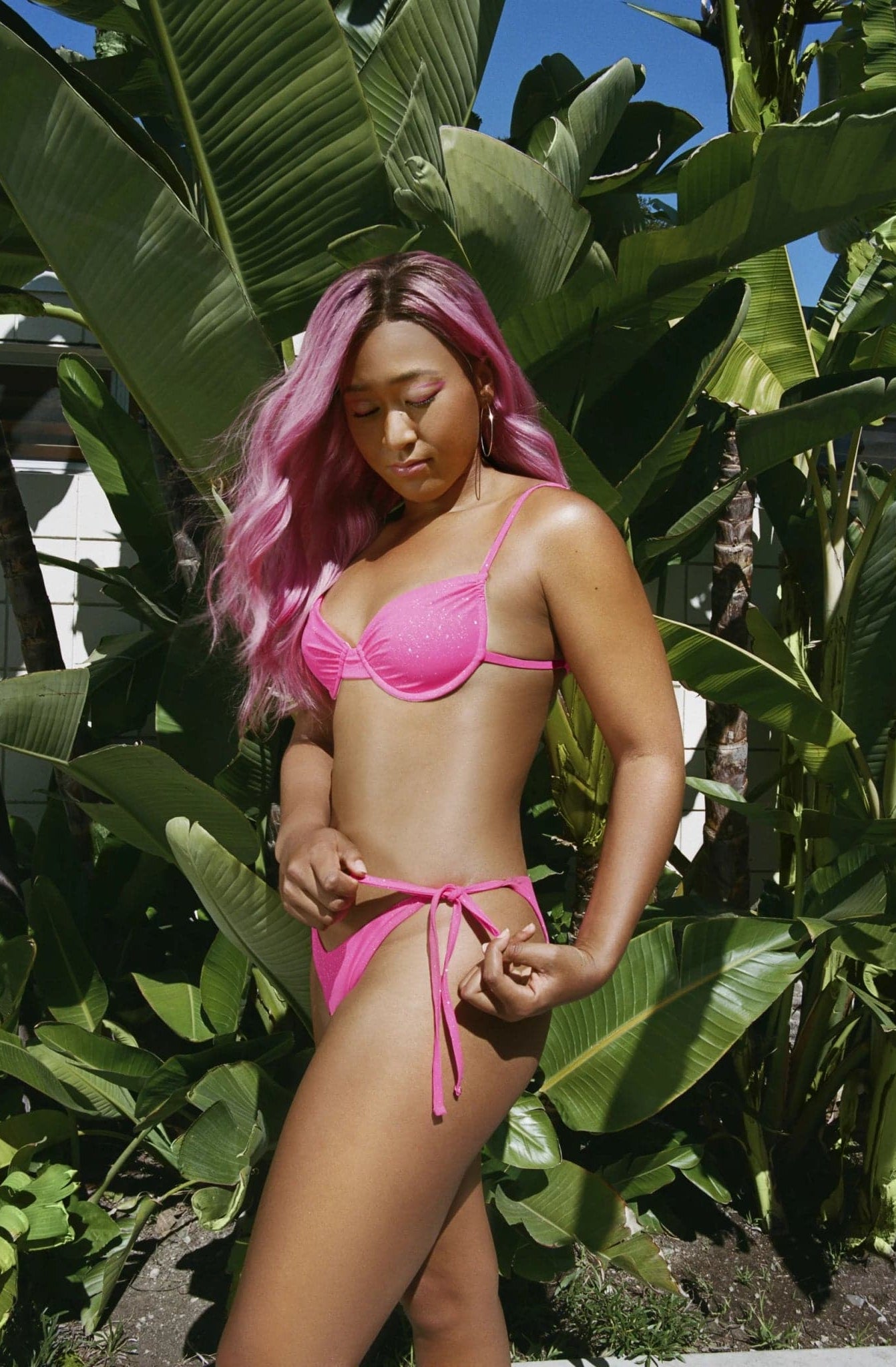 Frankies Bikinis Maggie Underwire Glitter Bikini Top in Cosmos Bikini Top by Frankies Bikinis as seen on celebrities