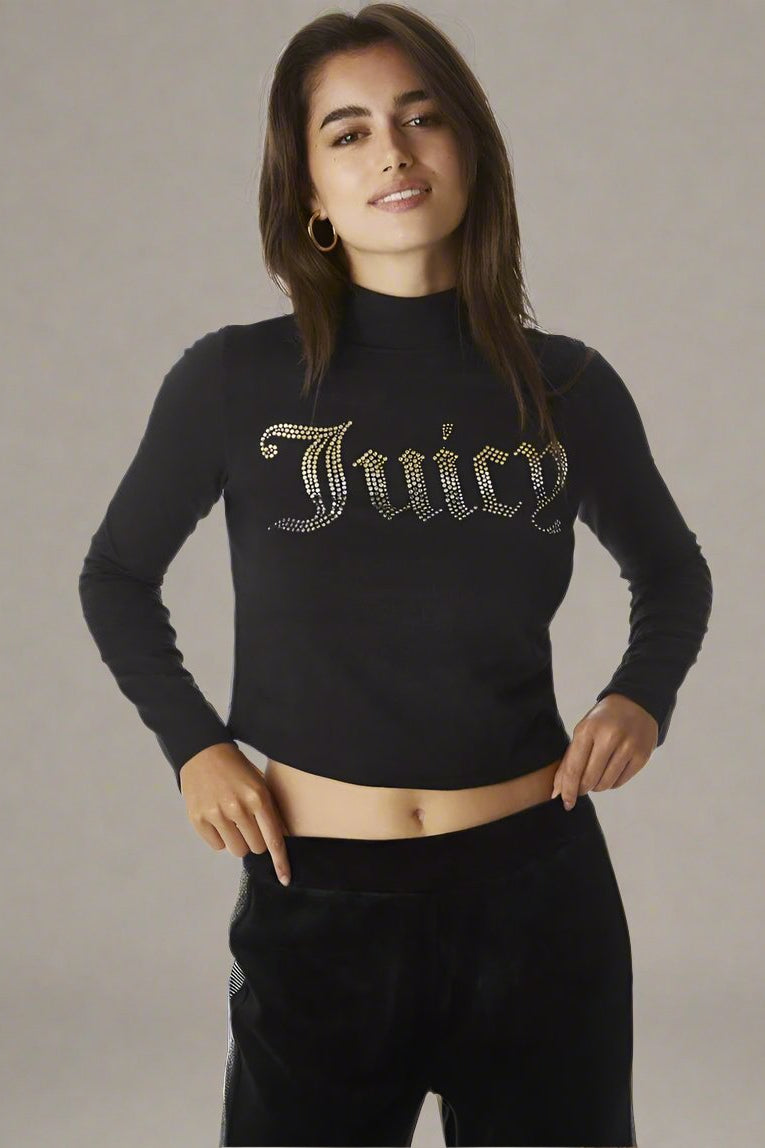 Juicy Couture 25th Anniversary Mock Neck Tee Long Sleeved Top by Juicy Couture as seen on celebrities