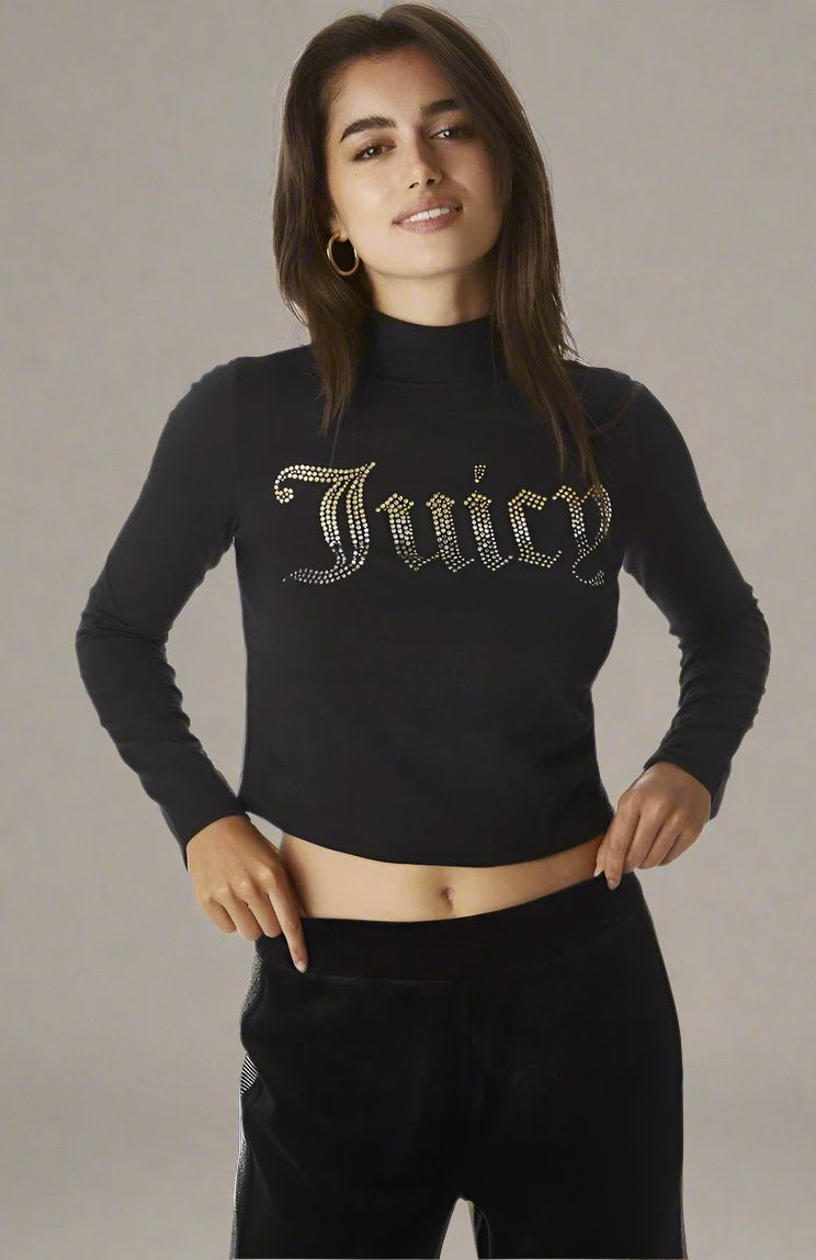 Juicy Couture 25th Anniversary Mock Neck Tee Long Sleeved Top by Juicy Couture as seen on celebrities