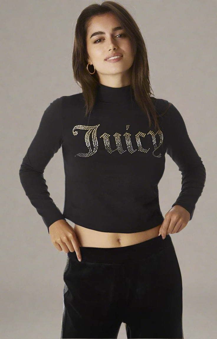 Juicy Couture 25th Anniversary Mock Neck Tee Long Sleeved Top by Juicy Couture as seen on celebrities