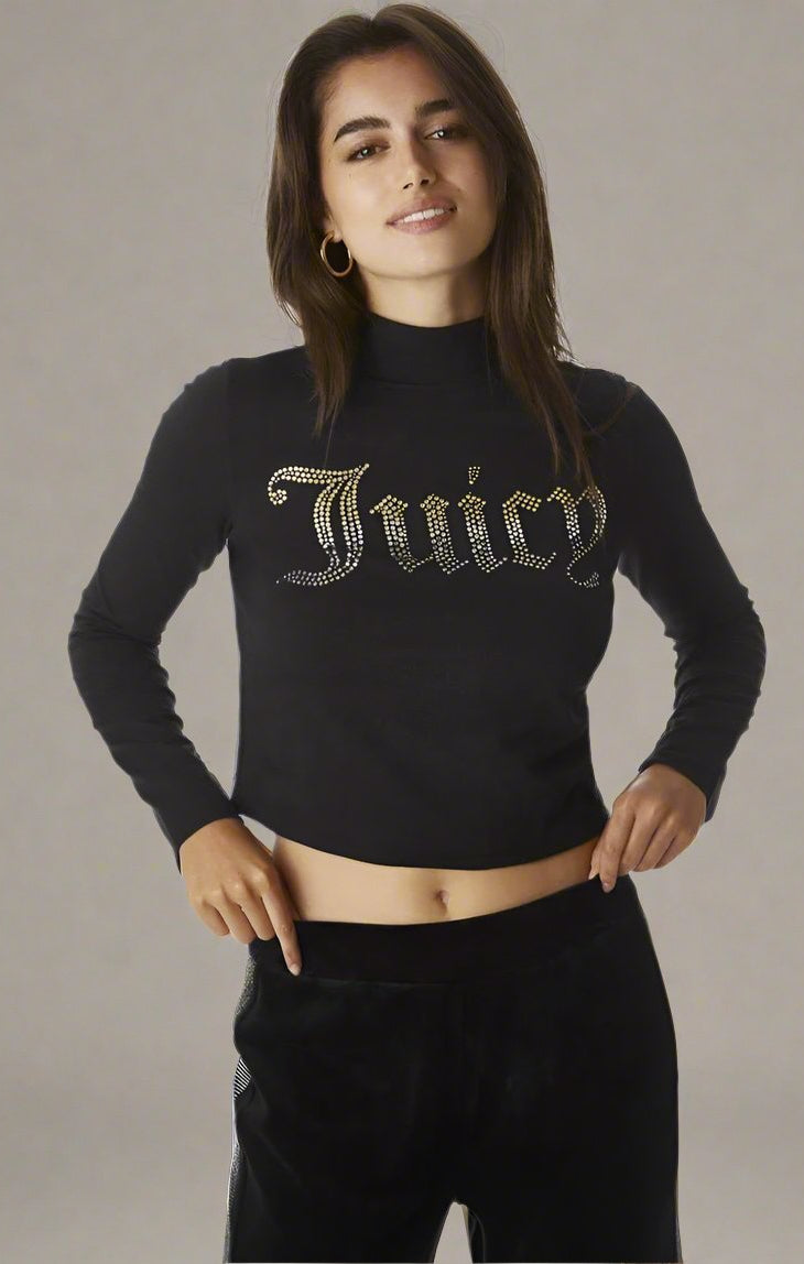 Juicy Couture 25th Anniversary Mock Neck Tee Long Sleeved Top by Juicy Couture as seen on celebrities
