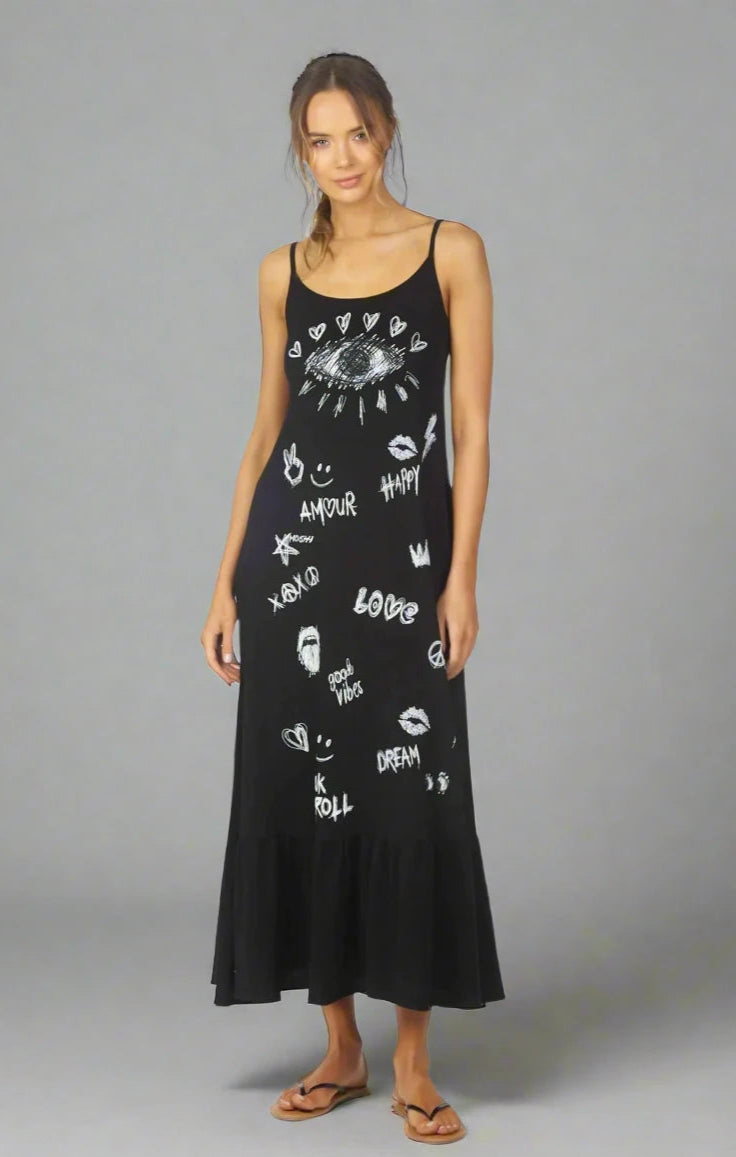 Lauren Moshi Beatrix Doodle Elements Maxi Dress Maxi Dress by Lauren Moshi as seen on celebrities