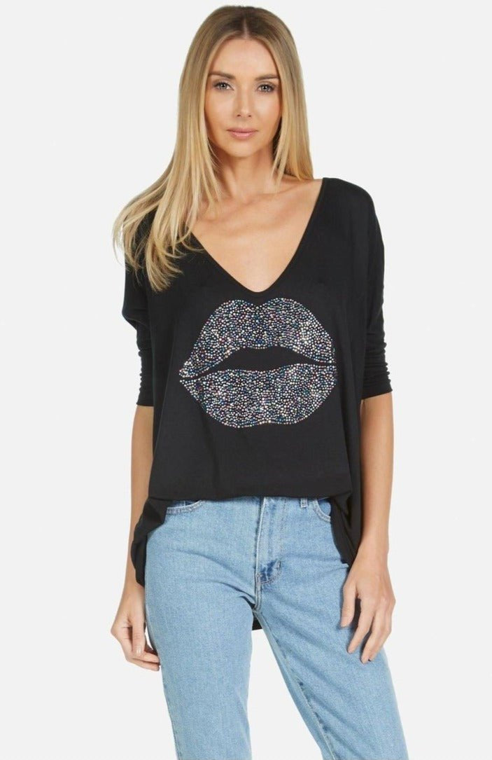 Lauren Moshi Eva Sprinkle Lip T-Shirt T-Shirt by Lauren Moshi as seen on celebrities