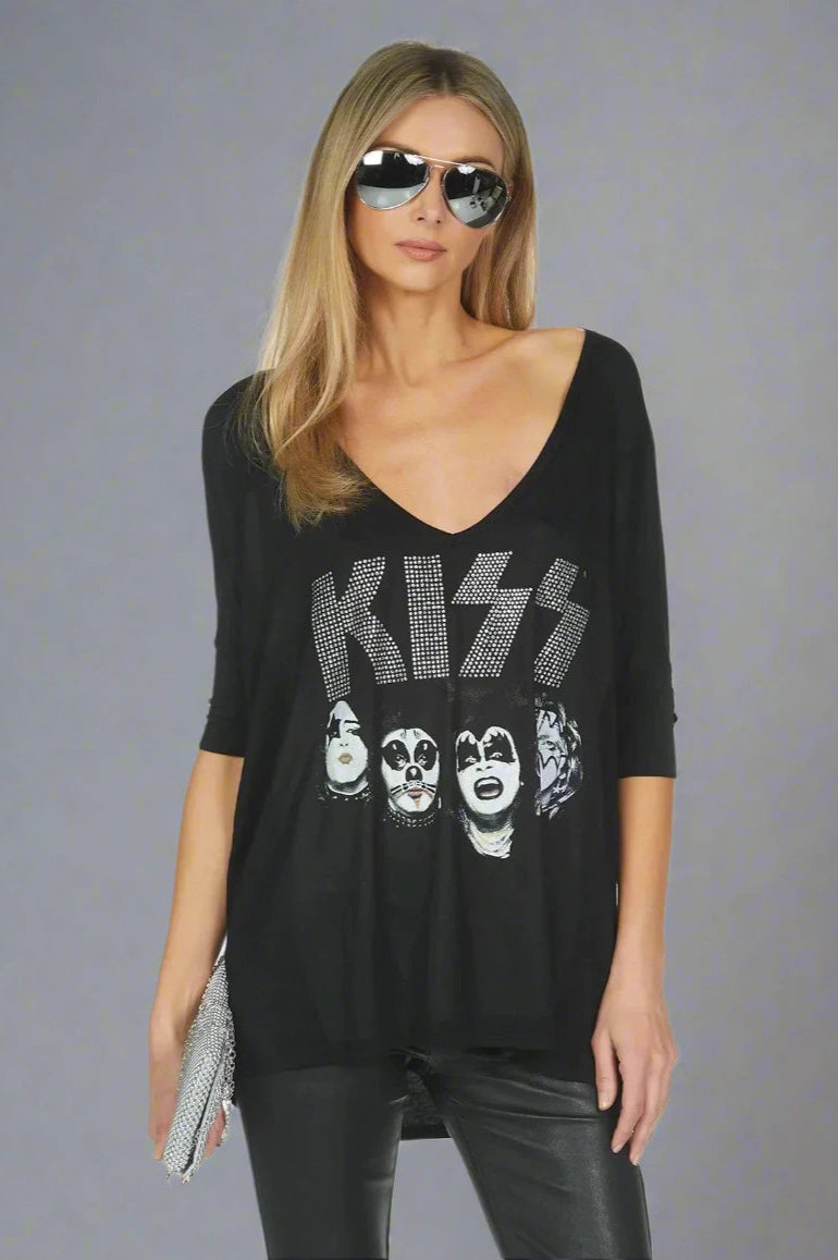 Lauren Moshi Eva x Kiss Oversized T-Shirt T-Shirt by Lauren Moshi as seen on celebrities