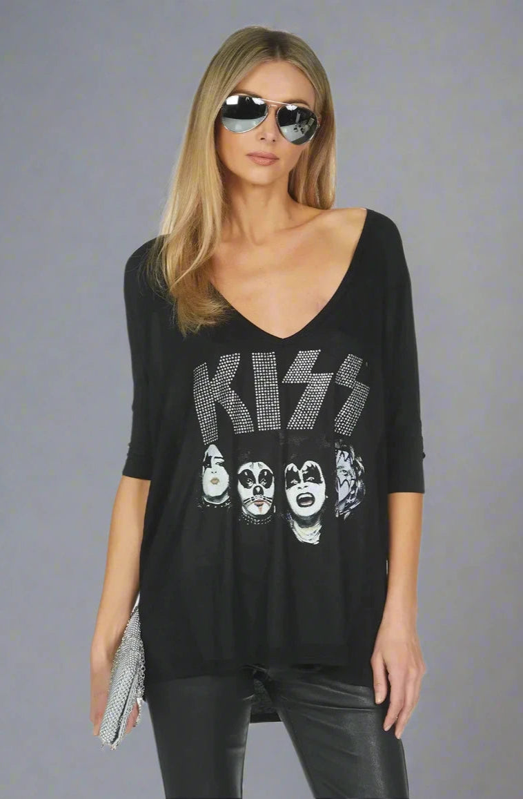 Lauren Moshi Eva x Kiss Oversized T-Shirt T-Shirt by Lauren Moshi as seen on celebrities