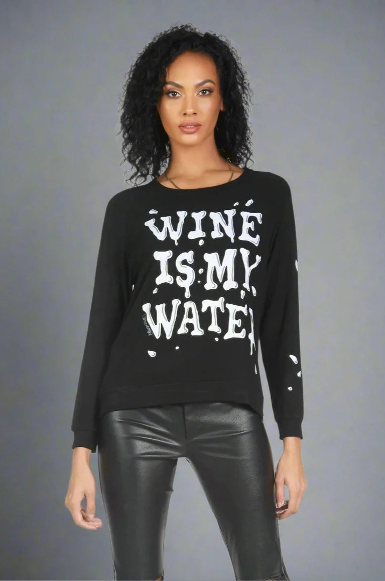 Lauren Moshi Everly Wine is My Water Pullover Pullover by Lauren Moshi as seen on celebrities