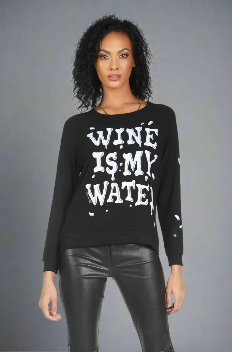 Lauren Moshi Everly Wine is My Water Pullover Pullover by Lauren Moshi as seen on celebrities