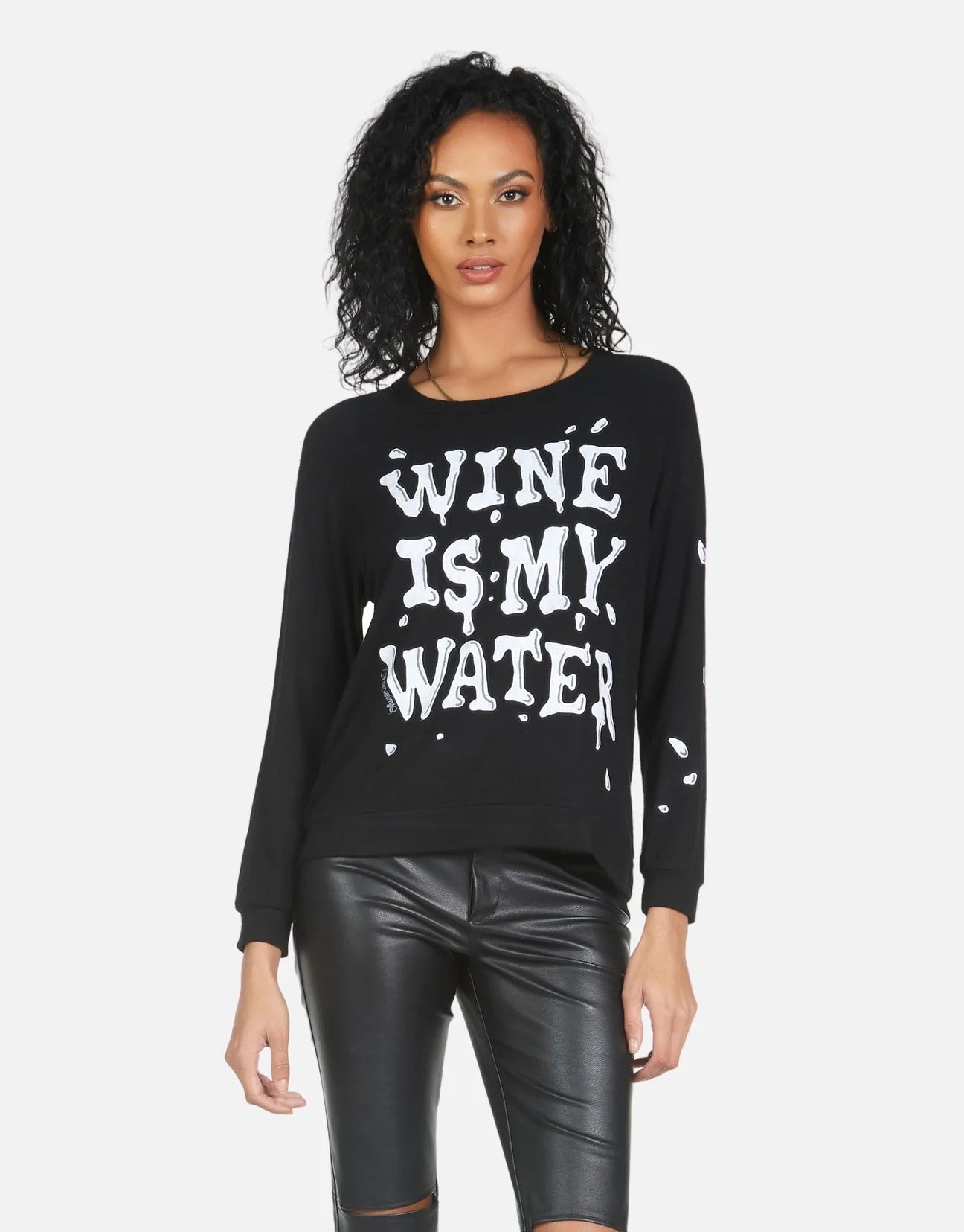 Lauren Moshi Everly Wine is My Water Pullover - Spoiled Brat