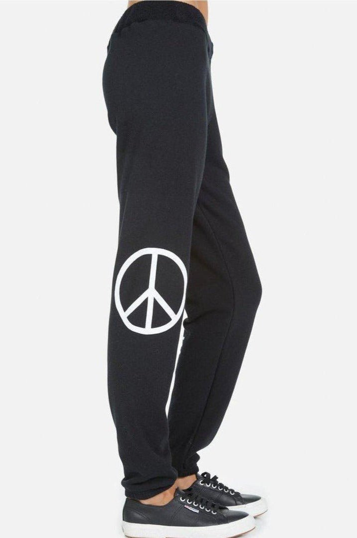 Lauren Moshi Gia Skull Peace Hand Jogger Pants Jogging Pants by Lauren Moshi as seen on celebrities