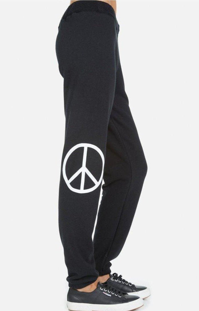 Lauren Moshi Gia Skull Peace Hand Jogger Pants Jogging Pants by Lauren Moshi as seen on celebrities