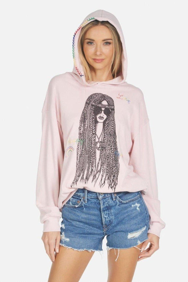 Lauren Moshi Harmony Hippie Girl Hooded Sweater Sweatshirt by Lauren Moshi as seen on celebrities