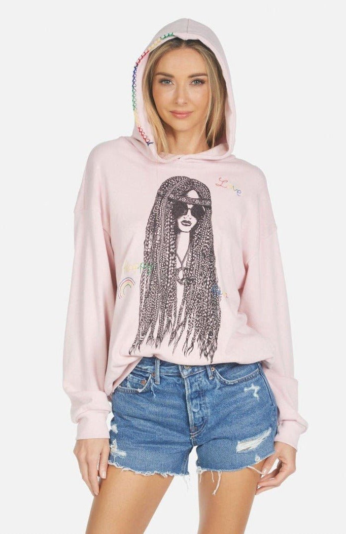 Lauren Moshi Harmony Hippie Girl Hooded Sweater Sweatshirt by Lauren Moshi as seen on celebrities