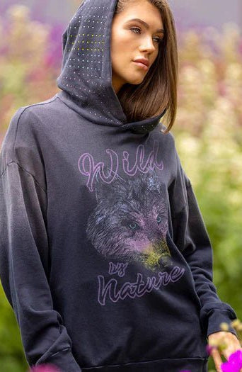 Lauren Moshi Harmony Wild Wolf Hooded Sweatshirt by Lauren Moshi – Sweater – XS | Spoiled Brat UK