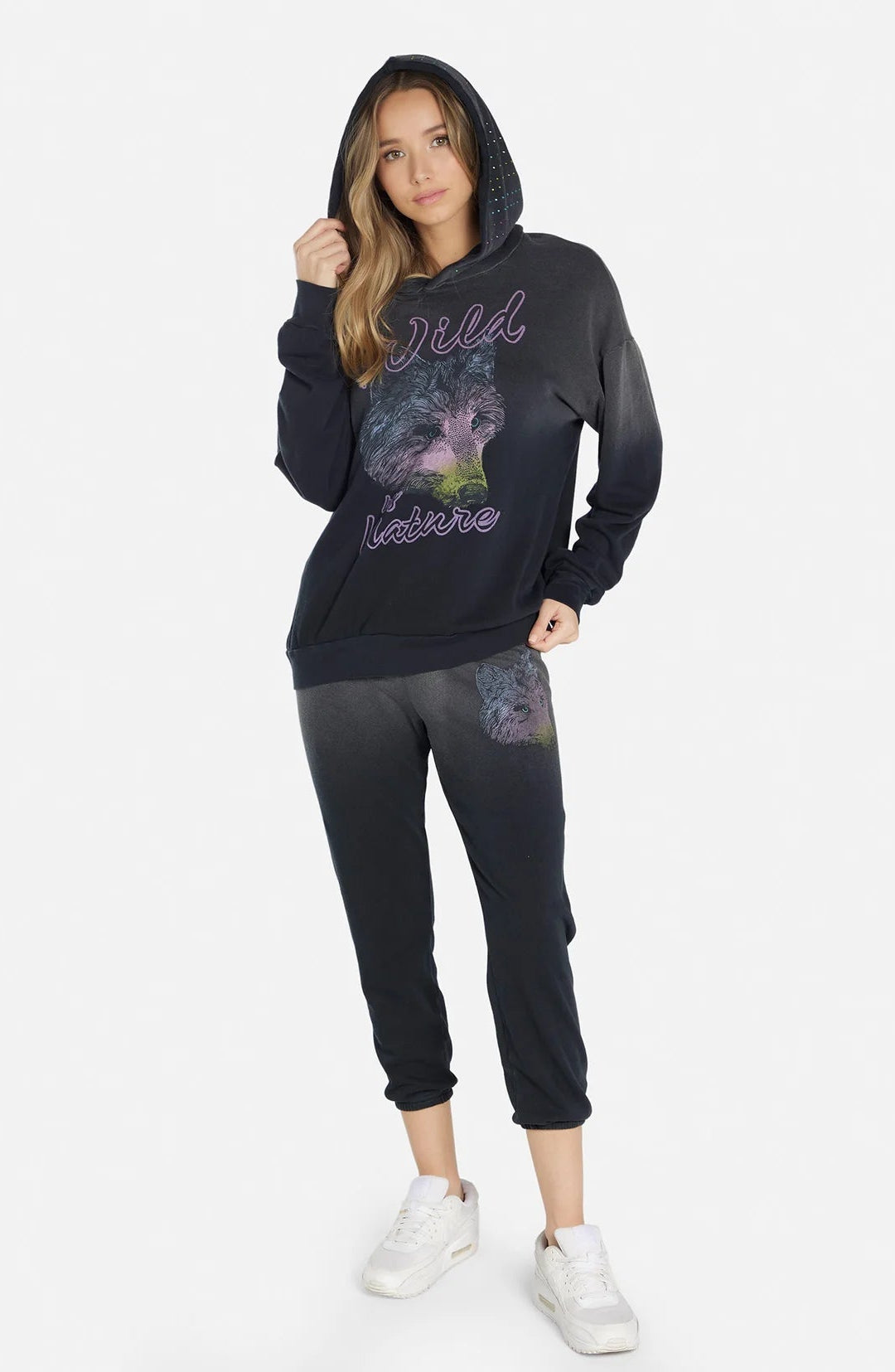 Lauren Moshi Harmony Wild Wolf Hooded Sweatshirt by Lauren Moshi – Sweater – XS | Spoiled Brat UK