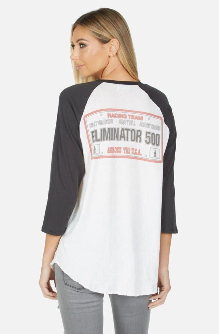 Lauren Moshi Kenya ZZ Top Eliminator Baseball Tee Baseball T-Shirt by Lauren Moshi as seen on celebrities