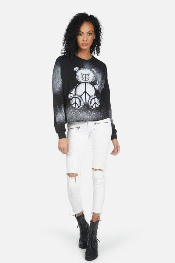 Lauren Moshi Lee Peace Teddy Crew Sweater Sweater by Lauren Moshi as seen on celebrities