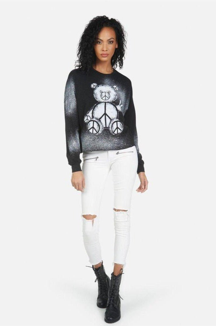 Lauren Moshi Lee Peace Teddy Crew Sweater Sweater by Lauren Moshi as seen on celebrities