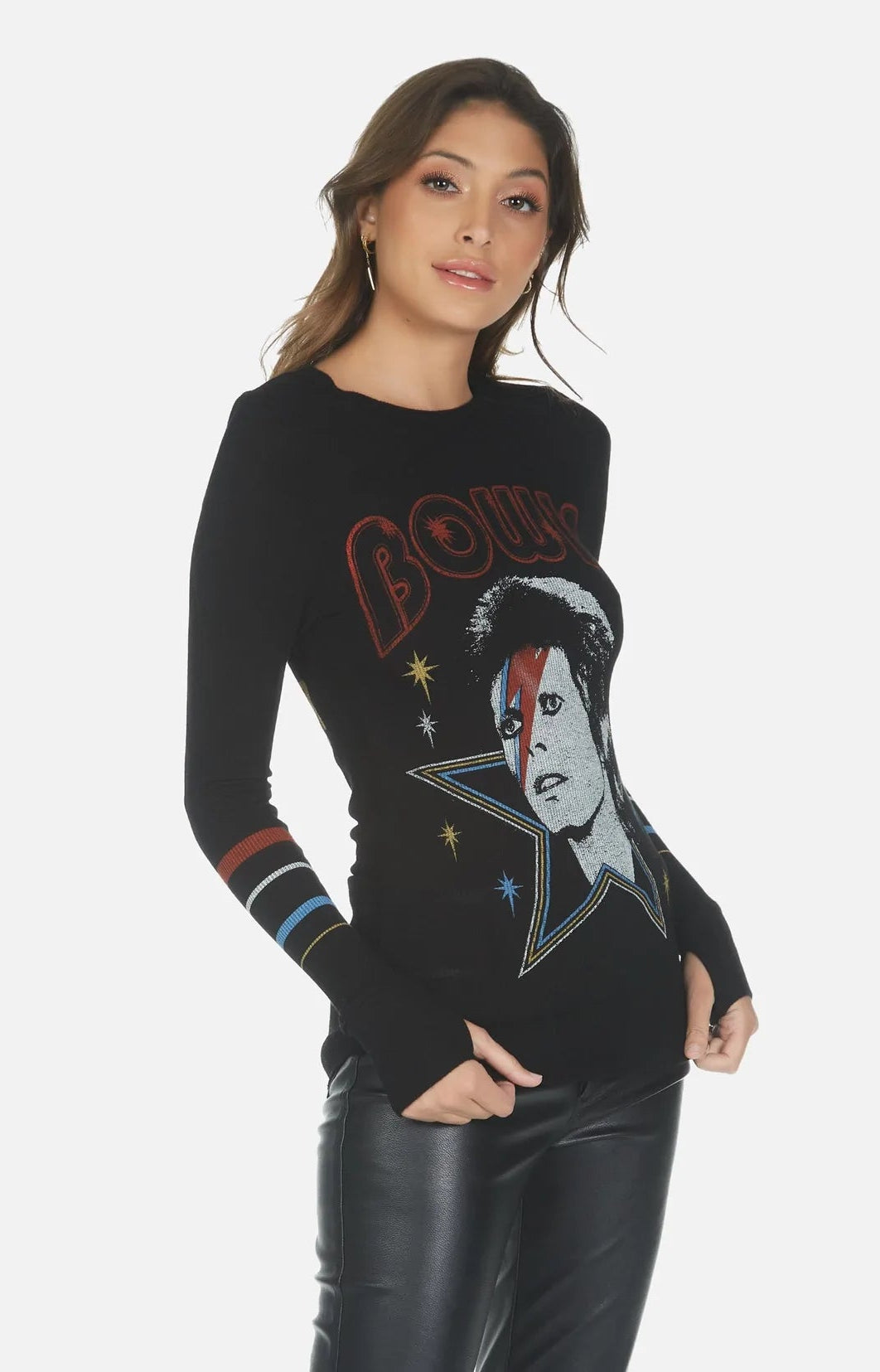 Lauren Moshi McKinley Bowie 1973 Tour Top Long Sleeved Top by Lauren Moshi as seen on celebrities