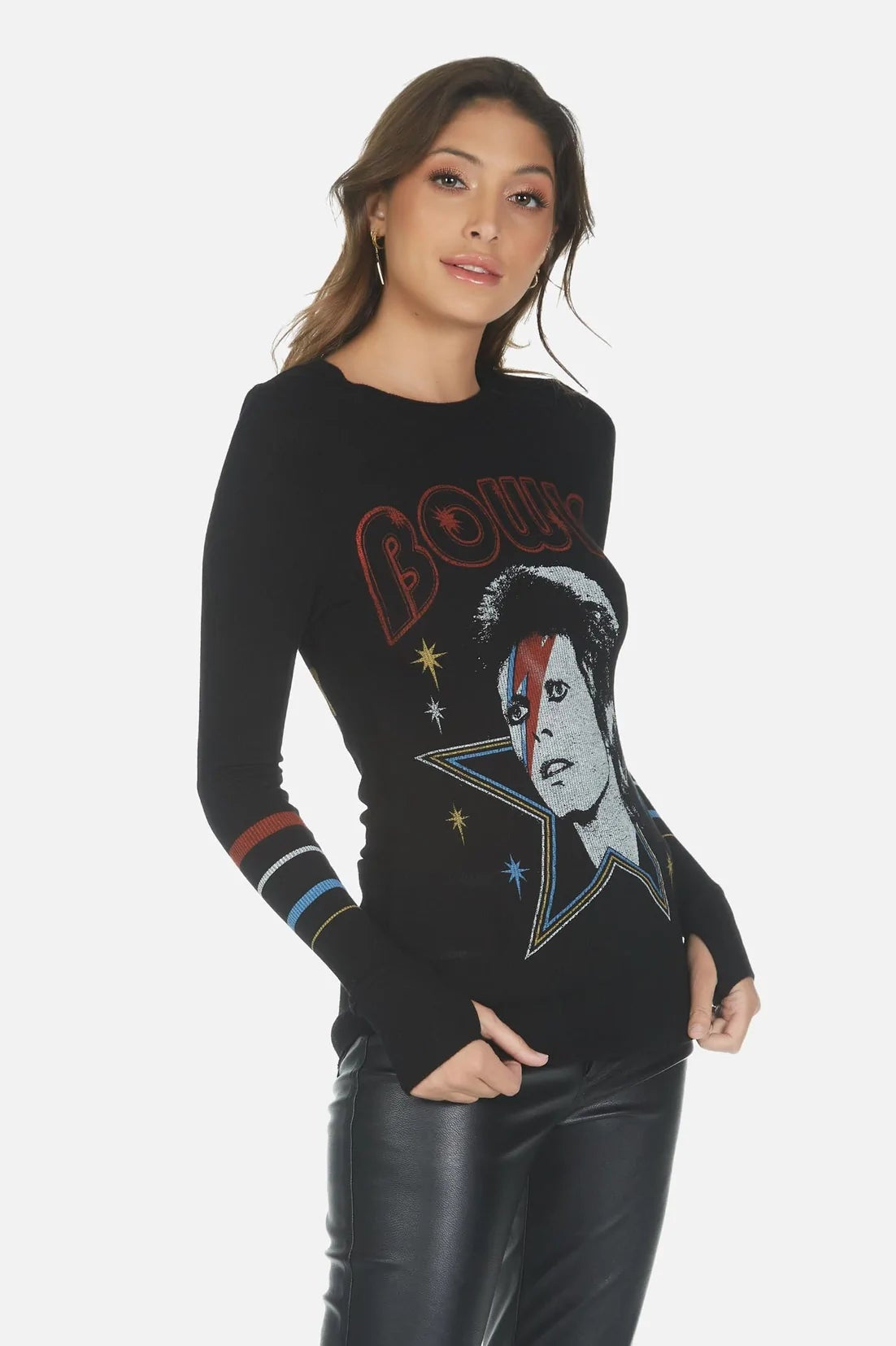 Lauren Moshi McKinley Bowie 1973 Tour Top Long Sleeved Top by Lauren Moshi as seen on celebrities