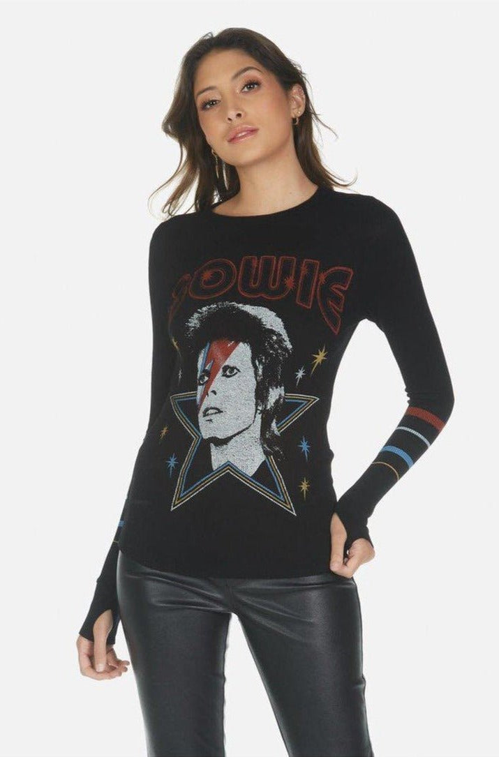 Lauren Moshi McKinley Bowie 1973 Tour Top Long Sleeved Top by Lauren Moshi as seen on celebrities