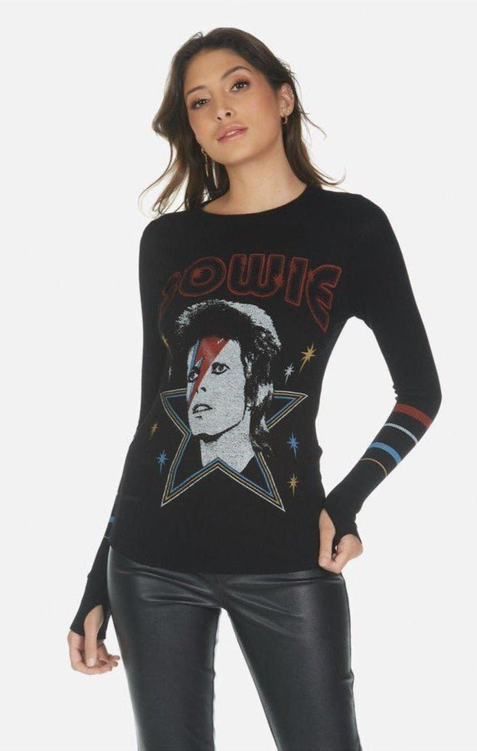 Lauren Moshi McKinley Bowie 1973 Tour Top Long Sleeved Top by Lauren Moshi as seen on celebrities