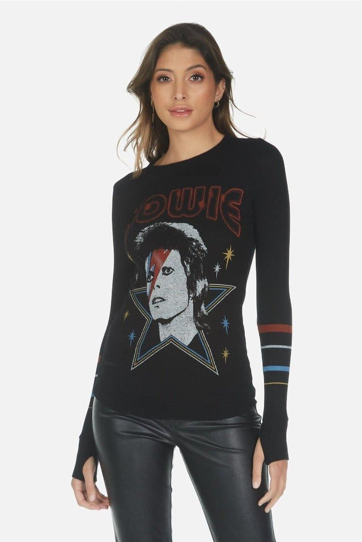 Lauren Moshi McKinley Bowie 1973 Tour Top Long Sleeved Top by Lauren Moshi as seen on celebrities