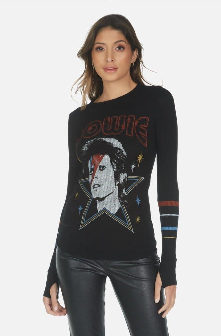 Lauren Moshi McKinley Bowie 1973 Tour Top Long Sleeved Top by Lauren Moshi as seen on celebrities