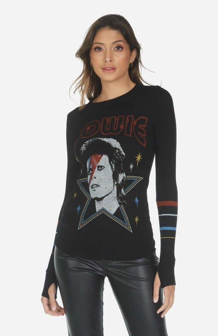 Lauren Moshi McKinley Bowie 1973 Tour Top Long Sleeved Top by Lauren Moshi as seen on celebrities