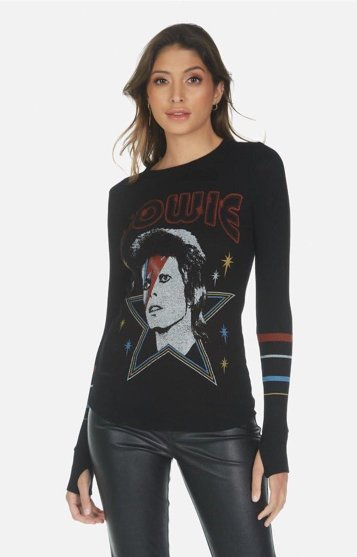 Lauren Moshi McKinley Bowie 1973 Tour Top Long Sleeved Top by Lauren Moshi as seen on celebrities