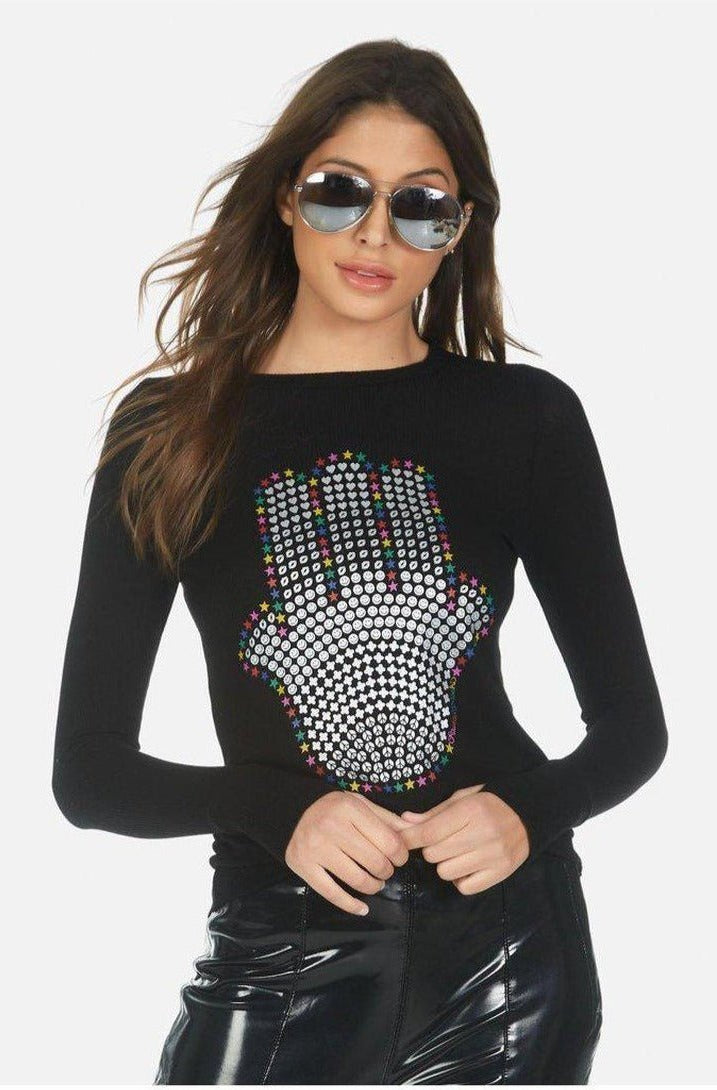 Lauren Moshi McKinley Hamsa Elements Long Sleeve Top Long Sleeved Top by Lauren Moshi as seen on celebrities
