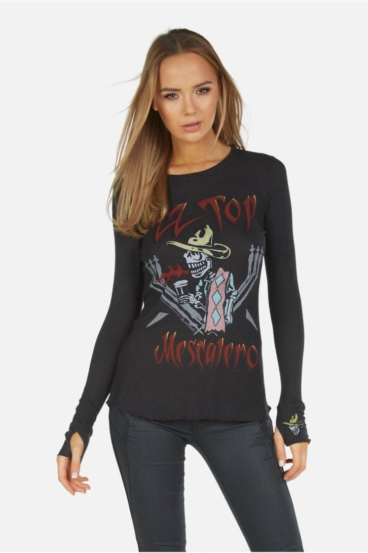 Lauren Moshi McKinley McKinley ZZ Top Thermal Top as seen on Avril Lavigne Long Sleeved Top by Lauren Moshi as seen on celebrities